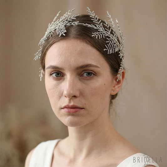 Silver Rhinestone Bridal Crown Tiara Wedding - Bridella BHP493-S - Silvery - HEADWEAR