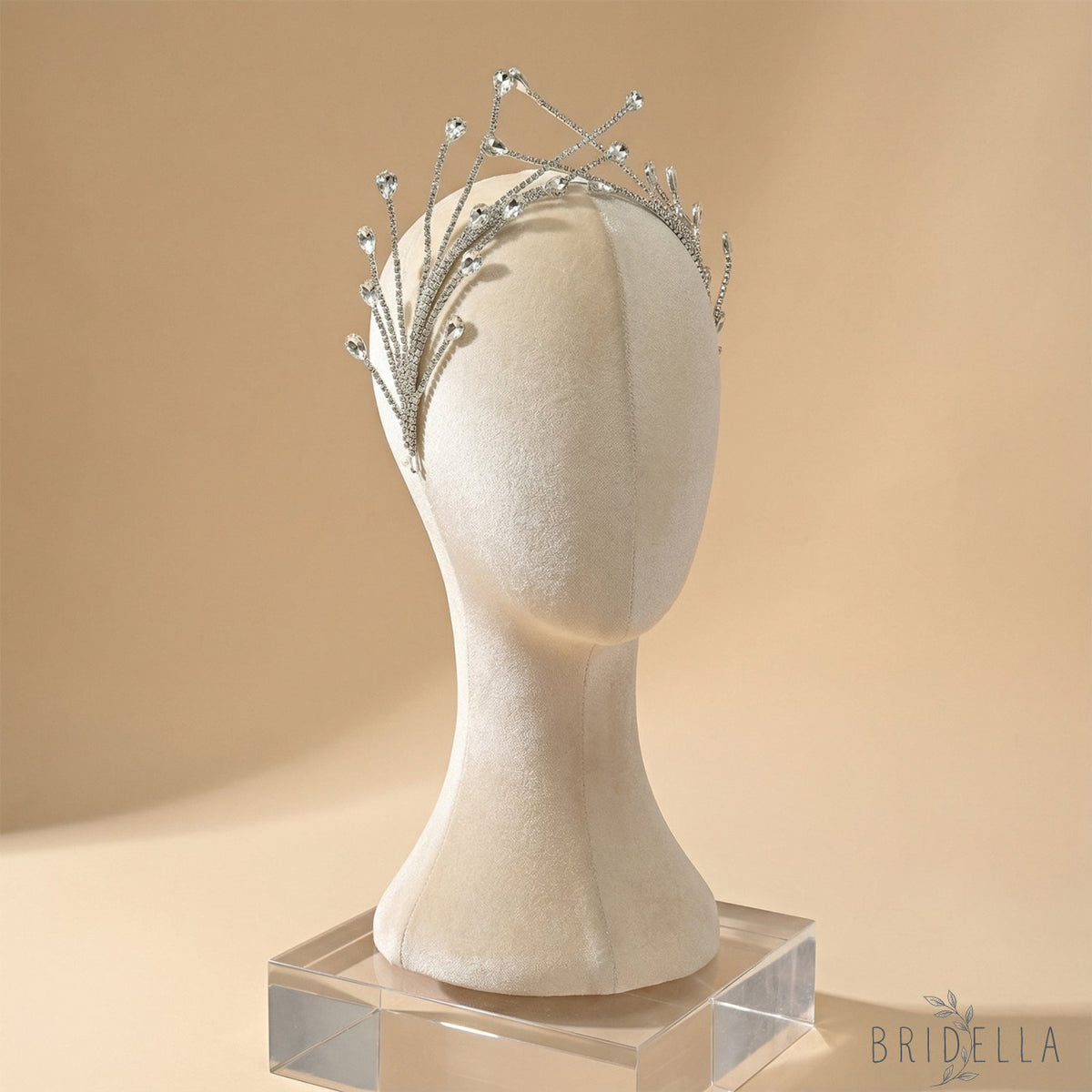 Silver Rhinestone Bridal Crown Tiara Wedding - Bridella BHP497-S - Silvery - HEADWEAR
