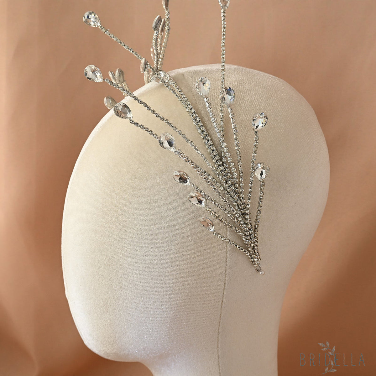 Silver Rhinestone Bridal Crown Tiara Wedding - Bridella BHP497-S - Silvery - HEADWEAR