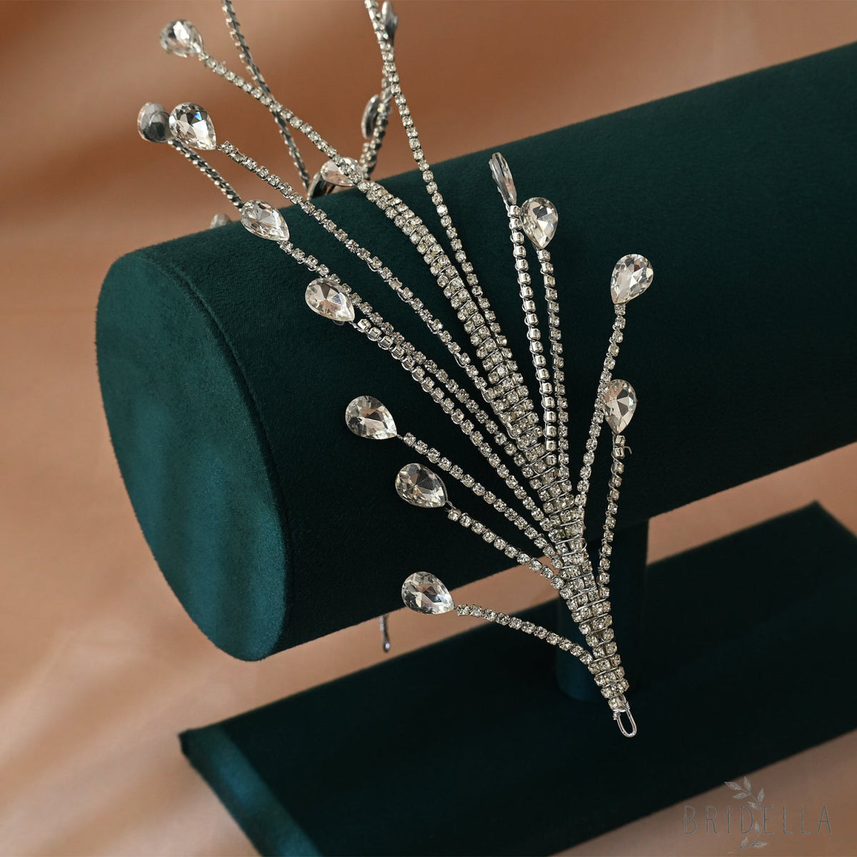 Silver Rhinestone Bridal Crown Tiara Wedding - Bridella BHP497-S - Silvery - HEADWEAR