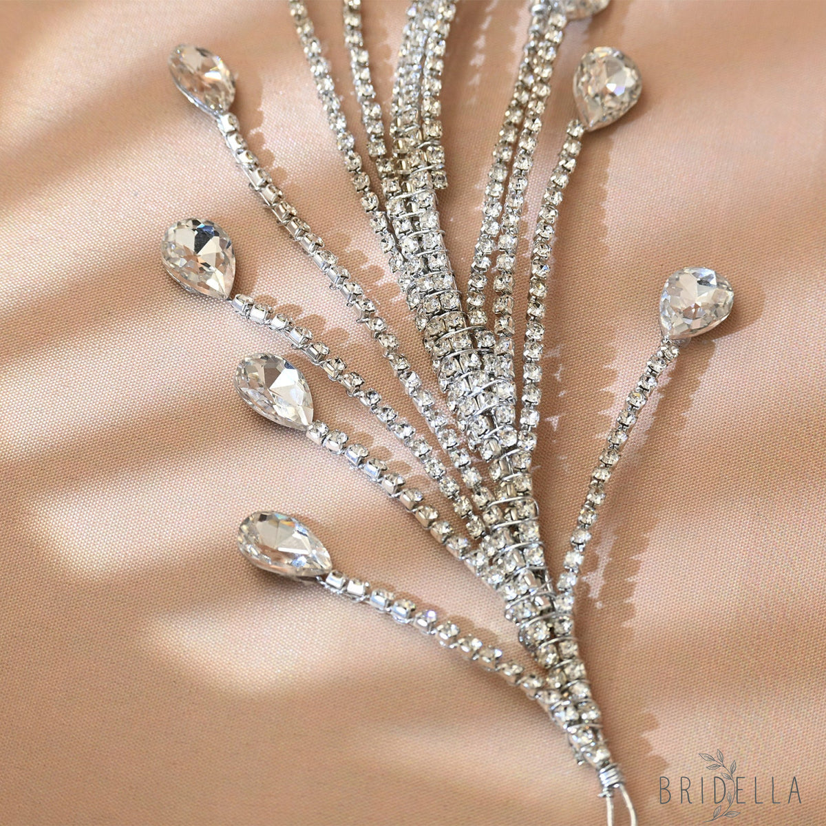 Silver Rhinestone Bridal Crown Tiara Wedding - Bridella BHP497-S - Silvery - HEADWEAR