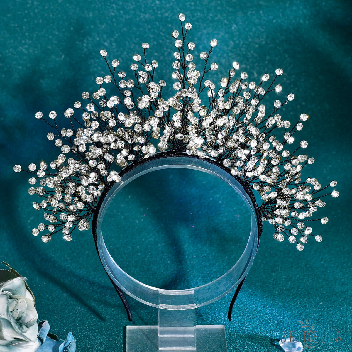 BHP846-S silver rhinestone crown