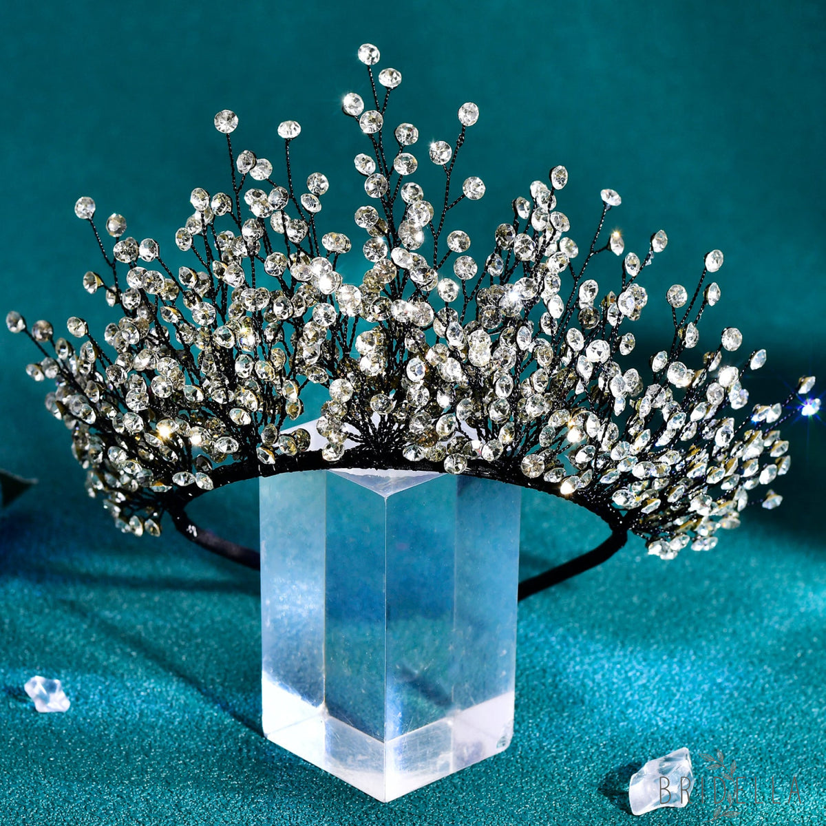 BHP846-S silver rhinestone crown