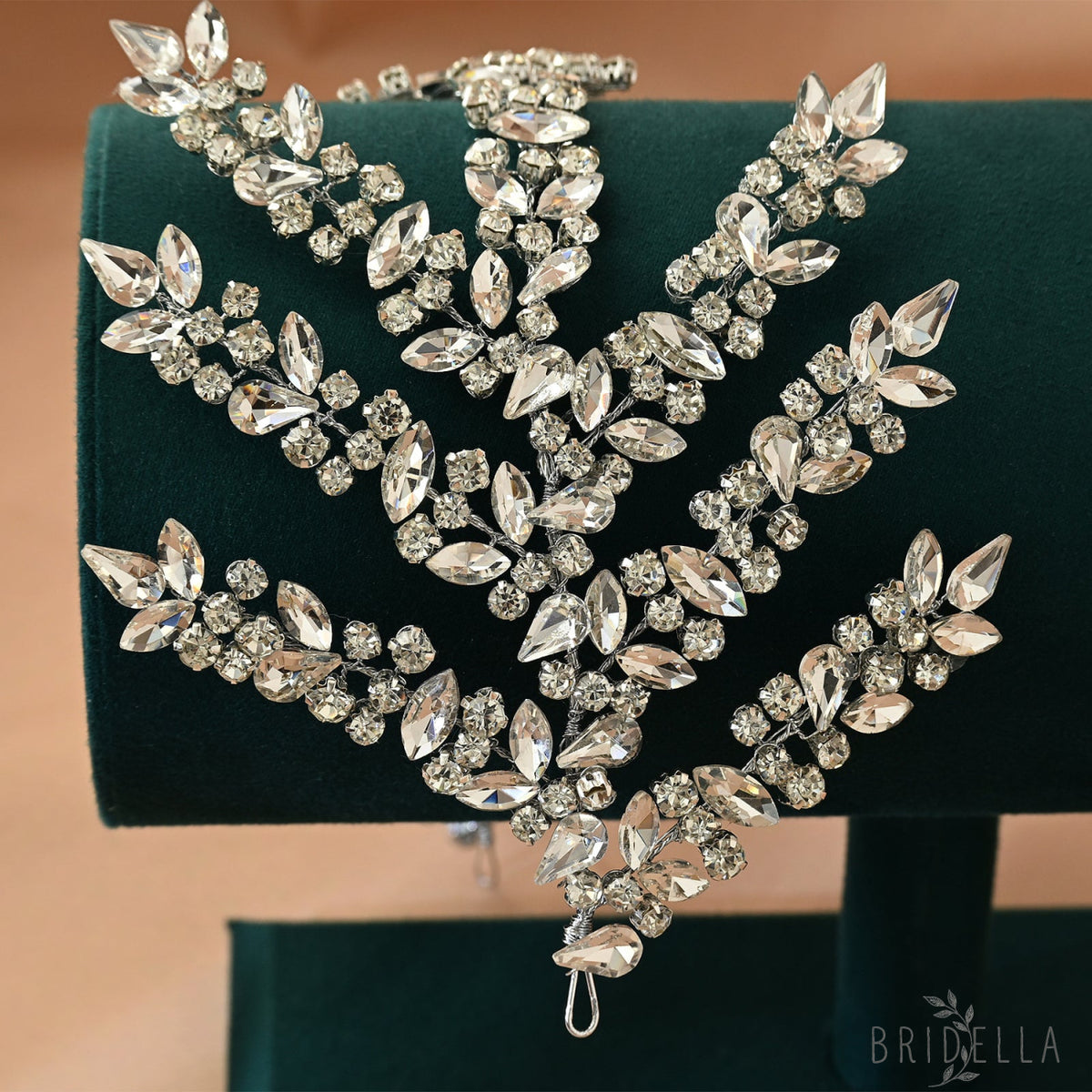 Silver Rhinestone Bridal Crown Wedding Hairpiece - Bridella BHP425-S - Silvery - HEADWEAR