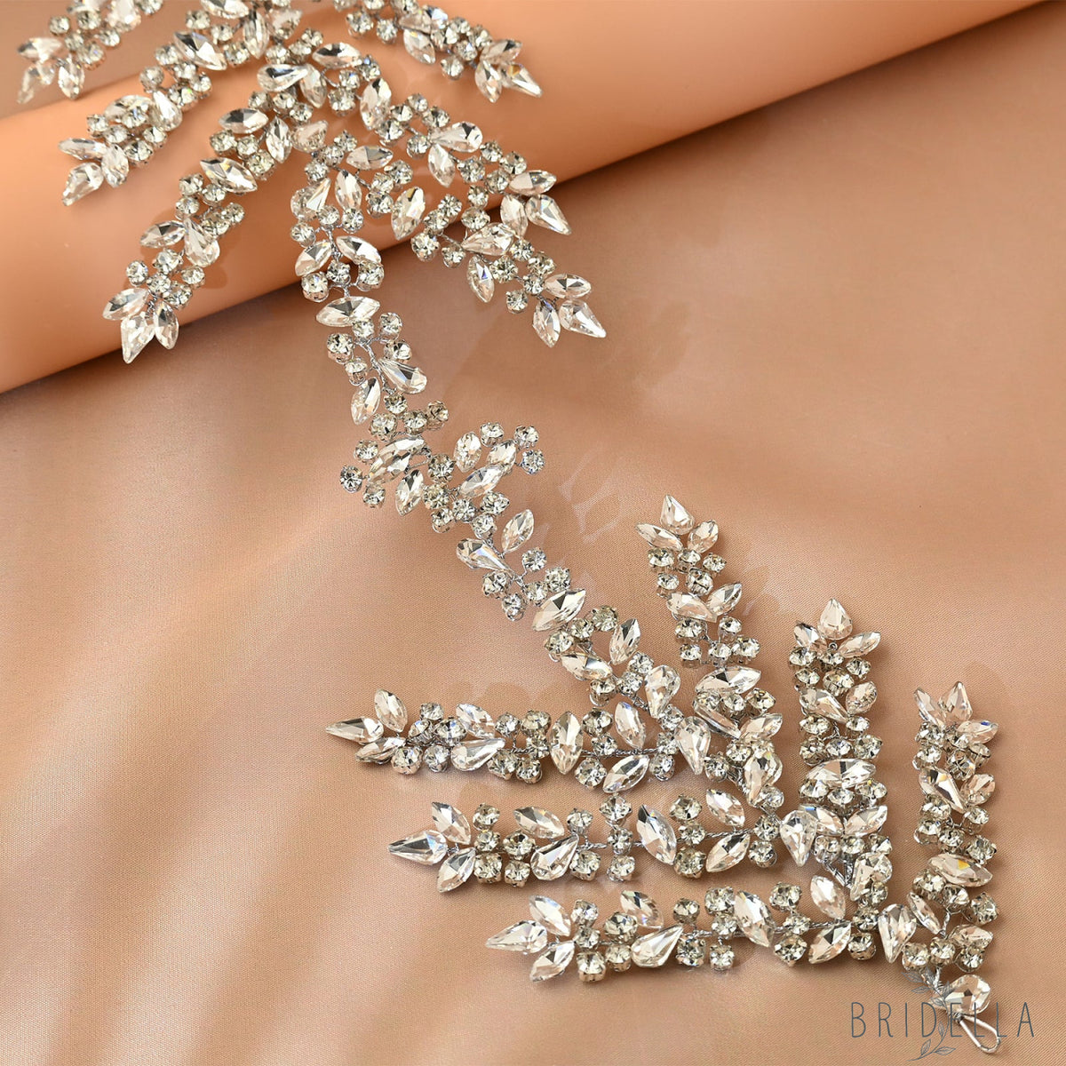 Silver Rhinestone Bridal Crown Wedding Hairpiece - Bridella BHP425-S - Silvery - HEADWEAR