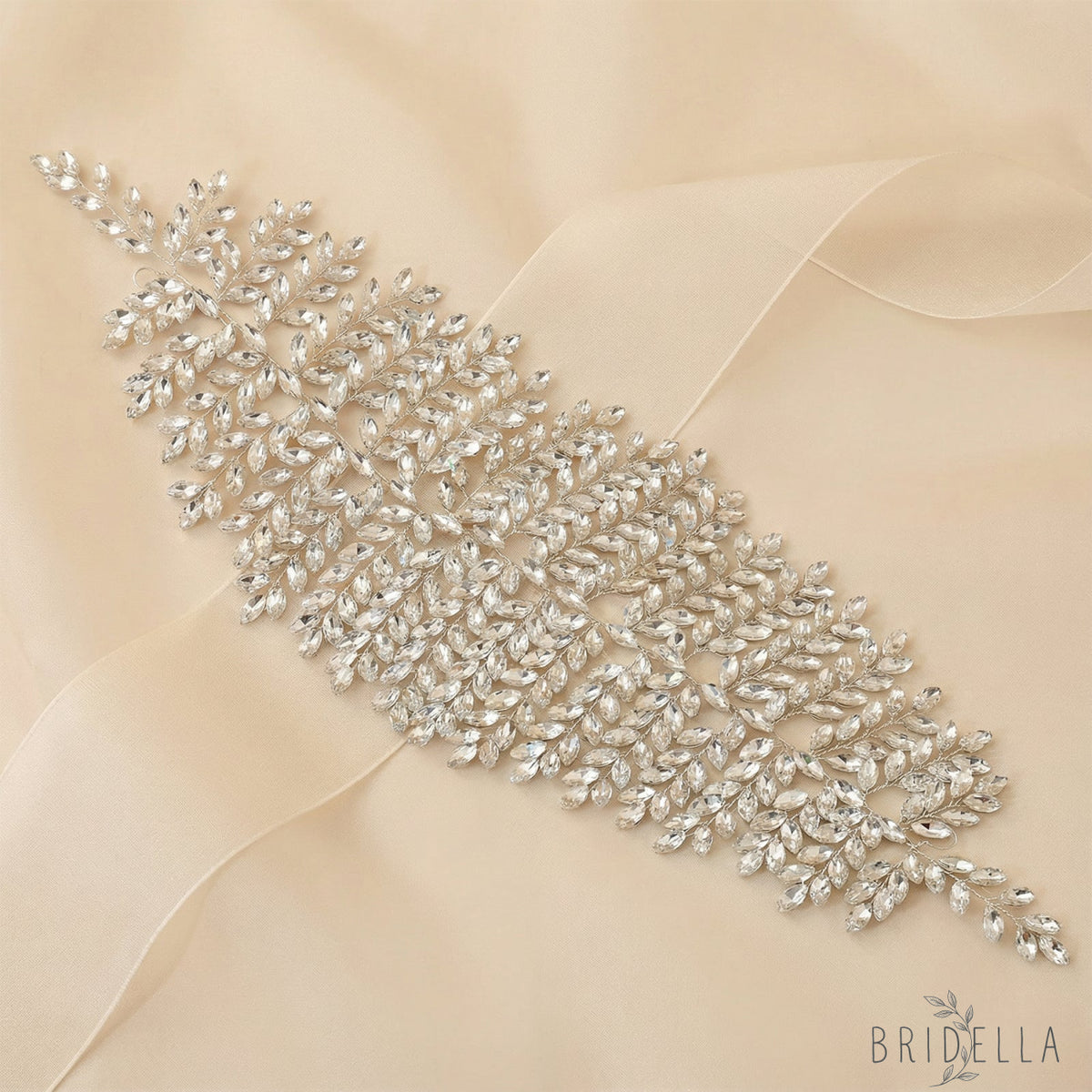 Silver Rhinestone Bridal Crown Wedding Headpiece - Bridella BHP238-S - Silvery - HEADWEAR