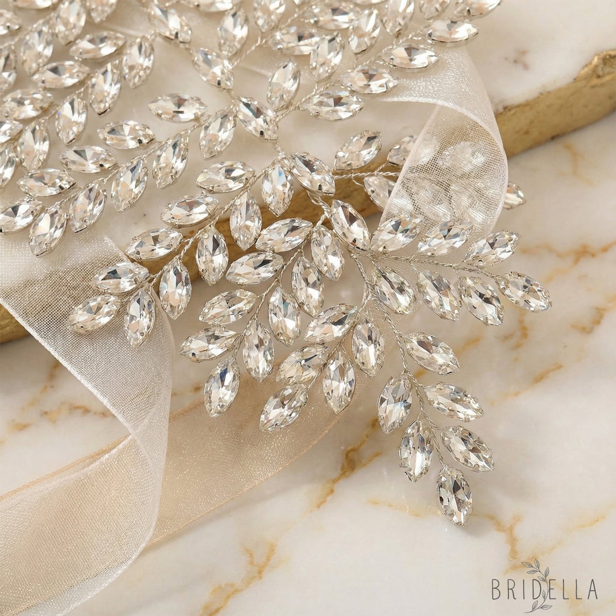 Silver Rhinestone Bridal Crown Wedding Headpiece - Bridella BHP238-S - Silvery - HEADWEAR