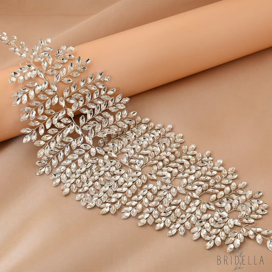 Silver Rhinestone Bridal Crown Wedding Headpiece - Bridella BHP238-S - Silvery - HEADWEAR