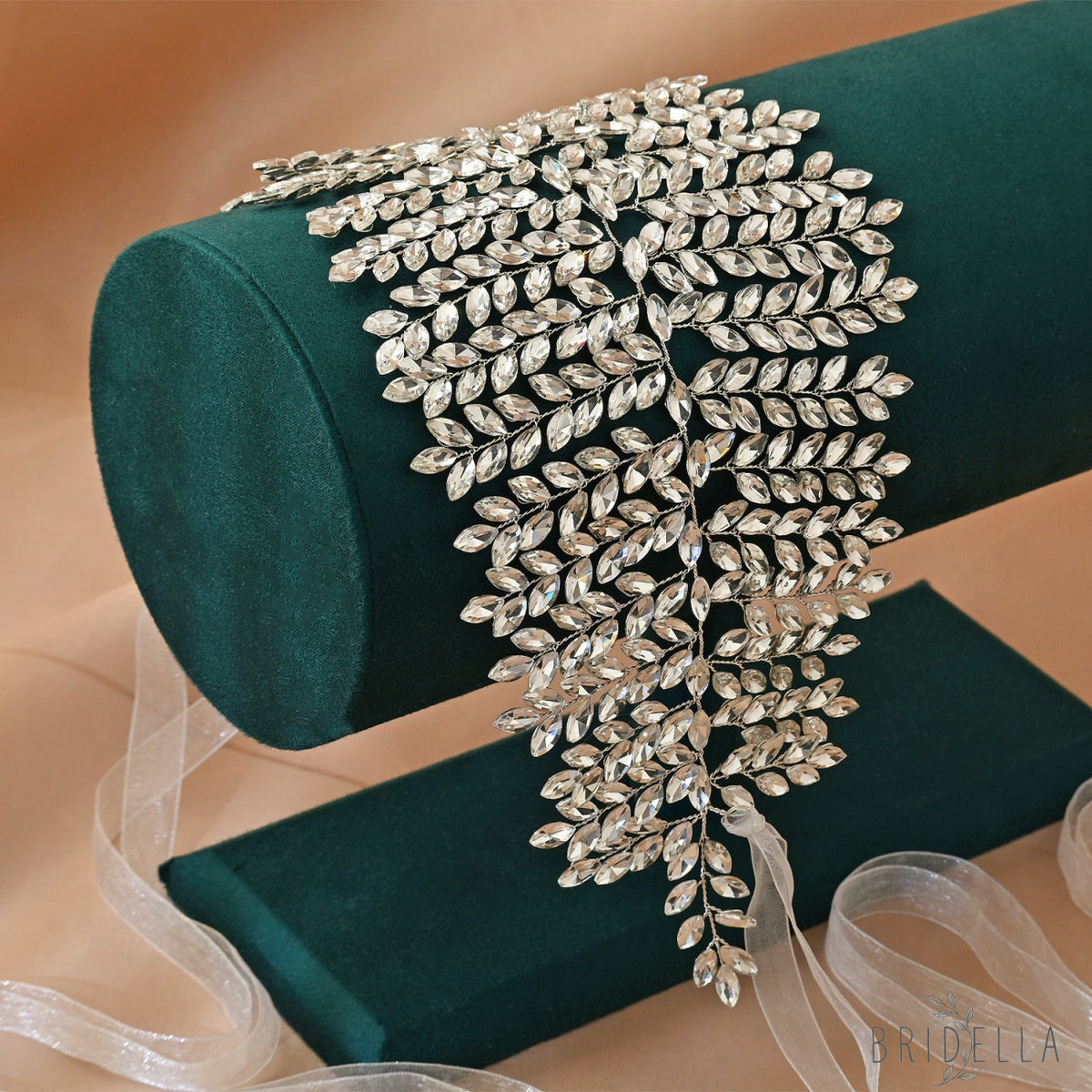 Silver Rhinestone Bridal Crown Wedding Headpiece - Bridella BHP238-S - Silvery - HEADWEAR
