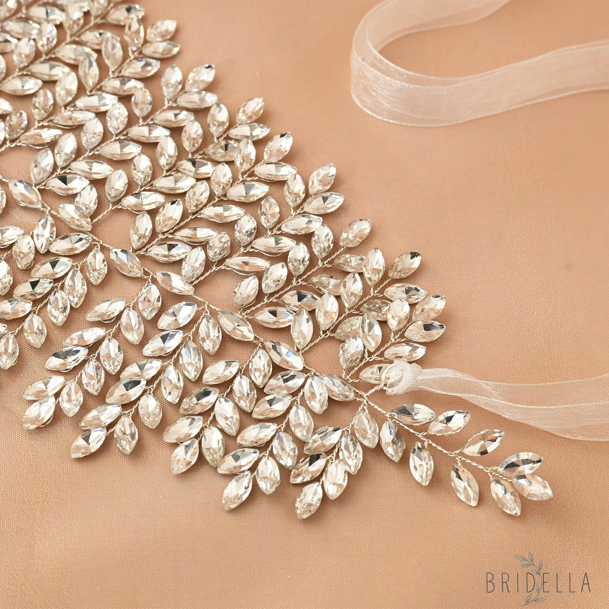 Silver Rhinestone Bridal Crown Wedding Headpiece - Bridella BHP238-S - Silvery - HEADWEAR