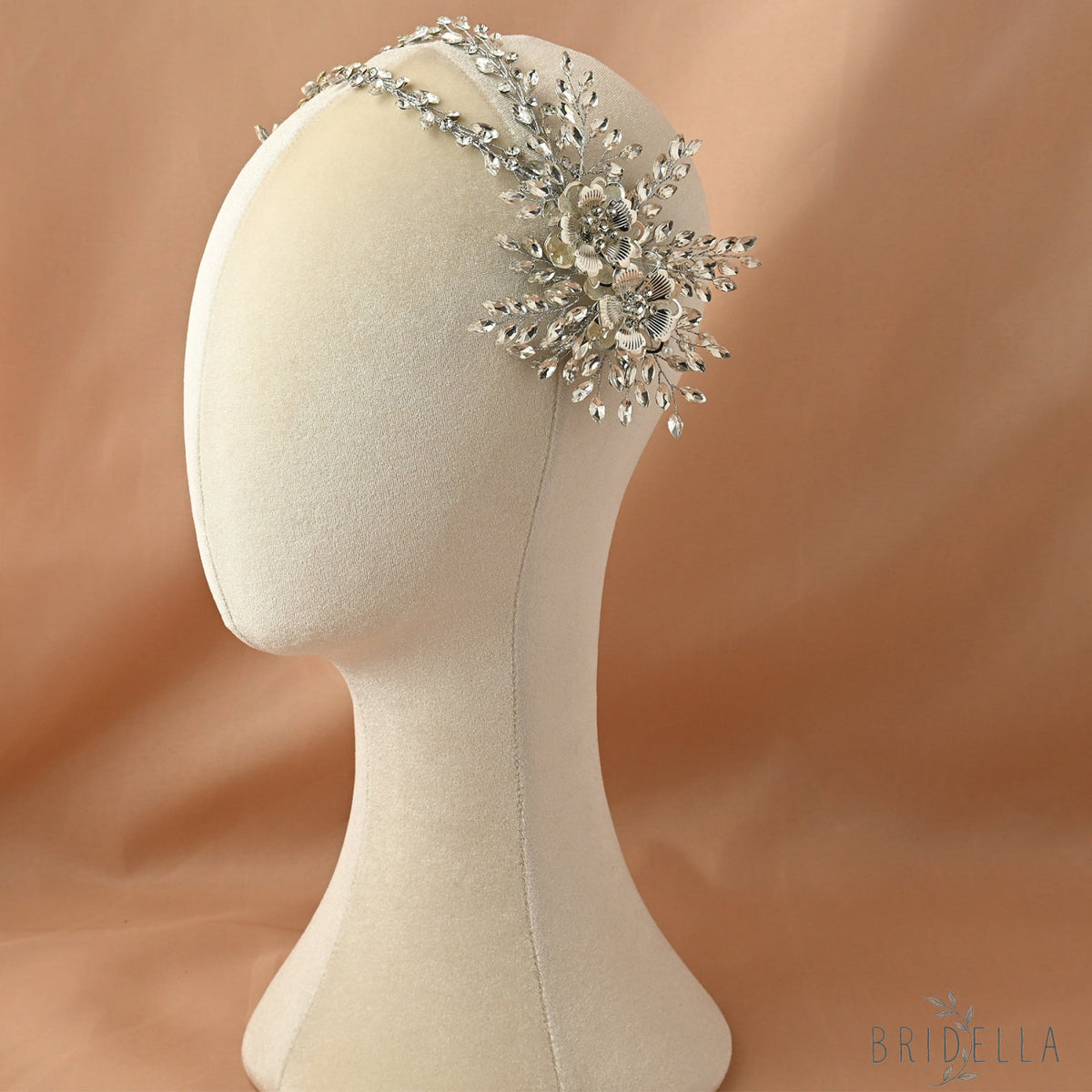Silver Rhinestone Bridal Crown Wedding Headpiece - Bridella BHP284-S - Silvery - HEADWEAR