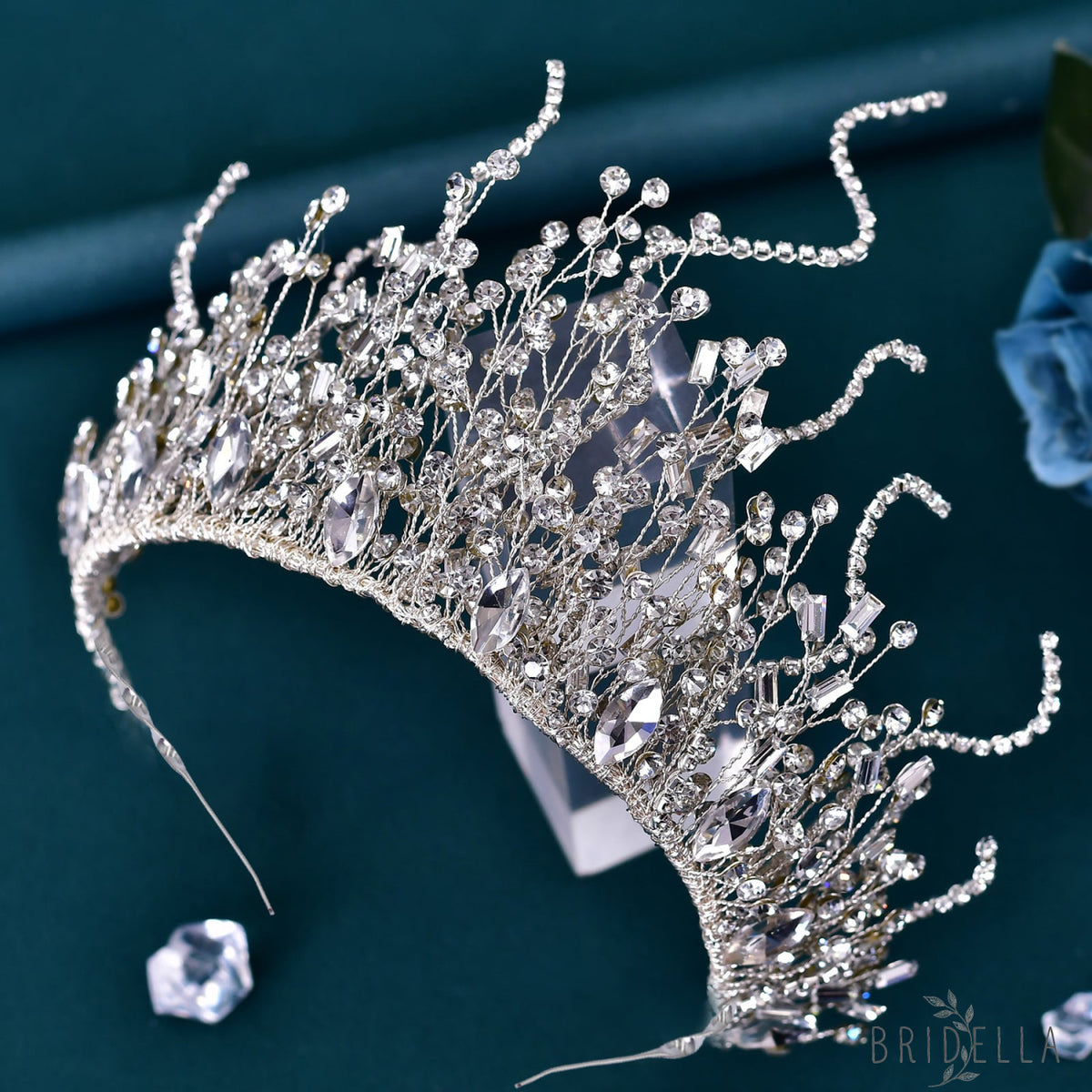 BHP369-S silver rhinestone crown