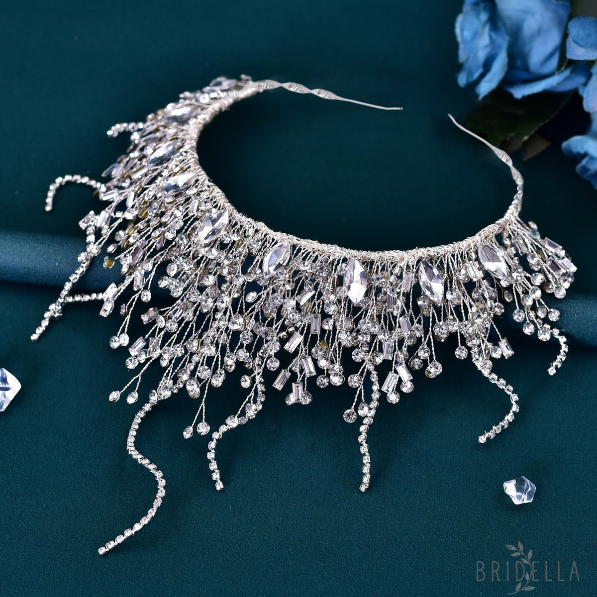 BHP369-S silver rhinestone crown