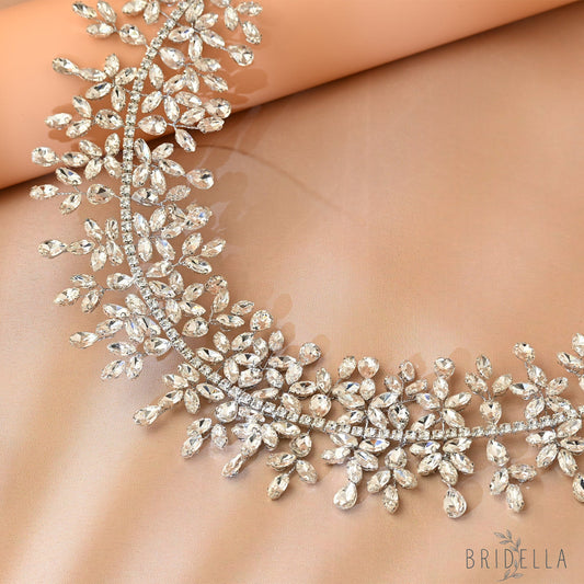 Silver Rhinestone Bridal Crown Wedding Headpiece - Bridella BHP404-S - Silvery - HEADWEAR