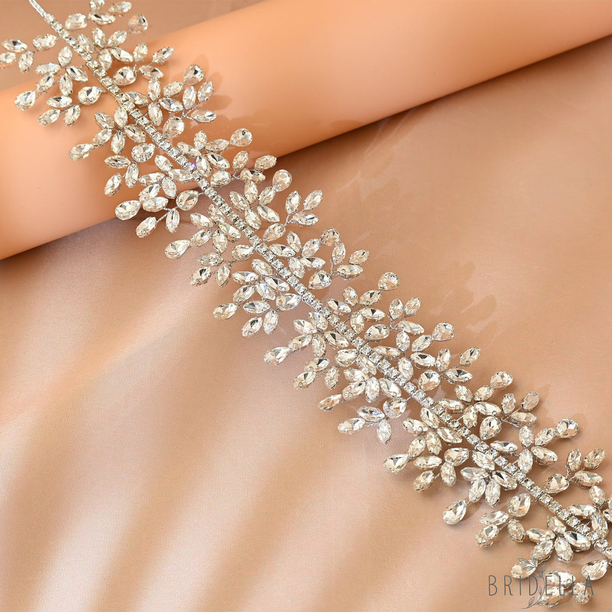 Silver Rhinestone Bridal Crown Wedding Headpiece - Bridella BHP404-S - Silvery - HEADWEAR