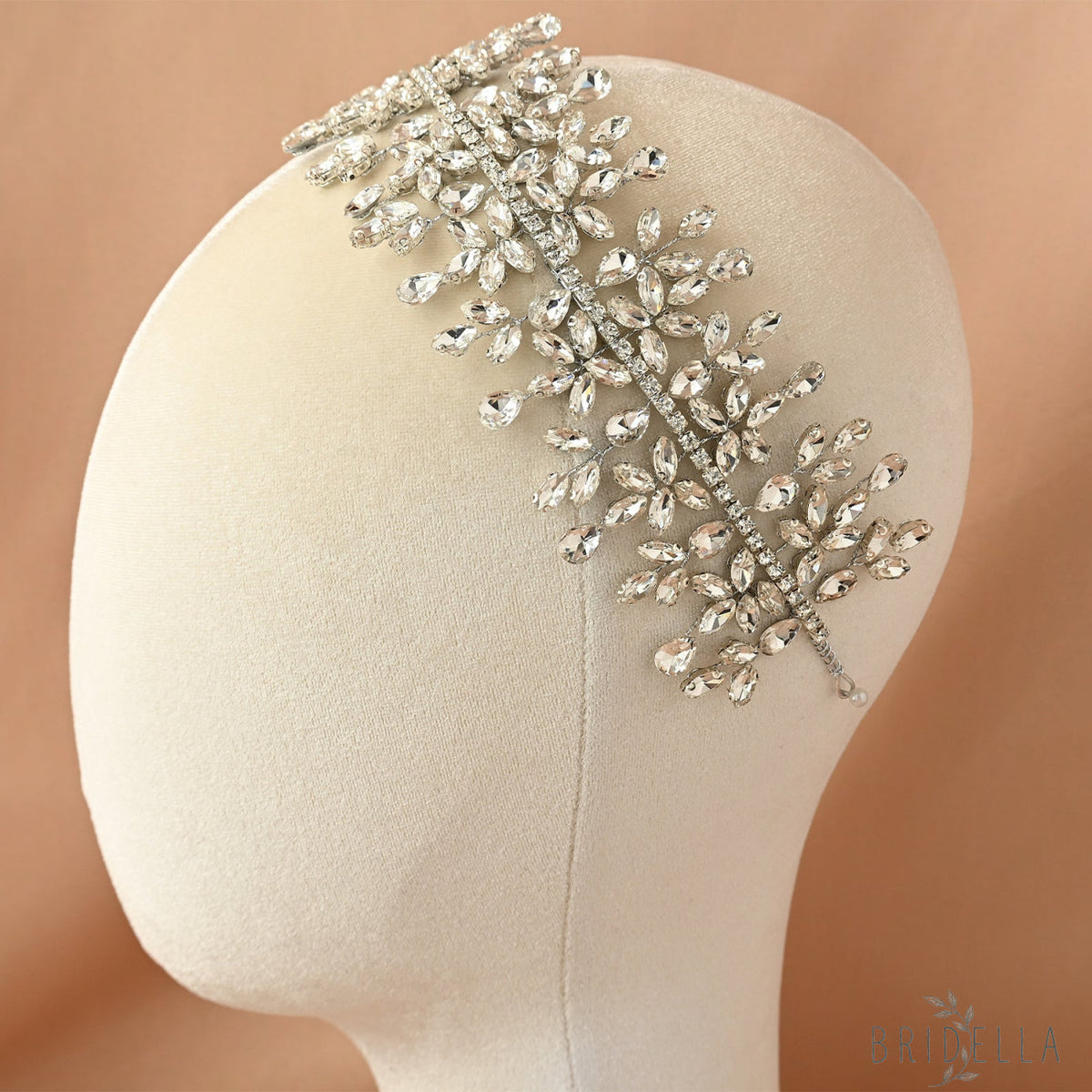 Silver Rhinestone Bridal Crown Wedding Headpiece - Bridella BHP404-S - Silvery - HEADWEAR