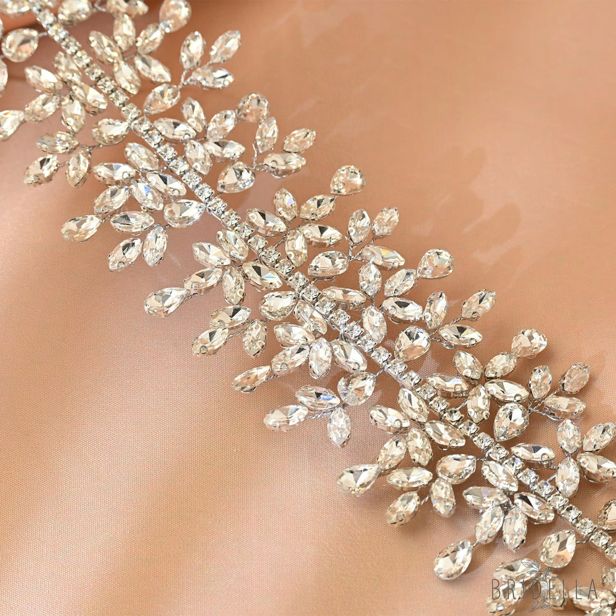 Silver Rhinestone Bridal Crown Wedding Headpiece - Bridella BHP404-S - Silvery - HEADWEAR
