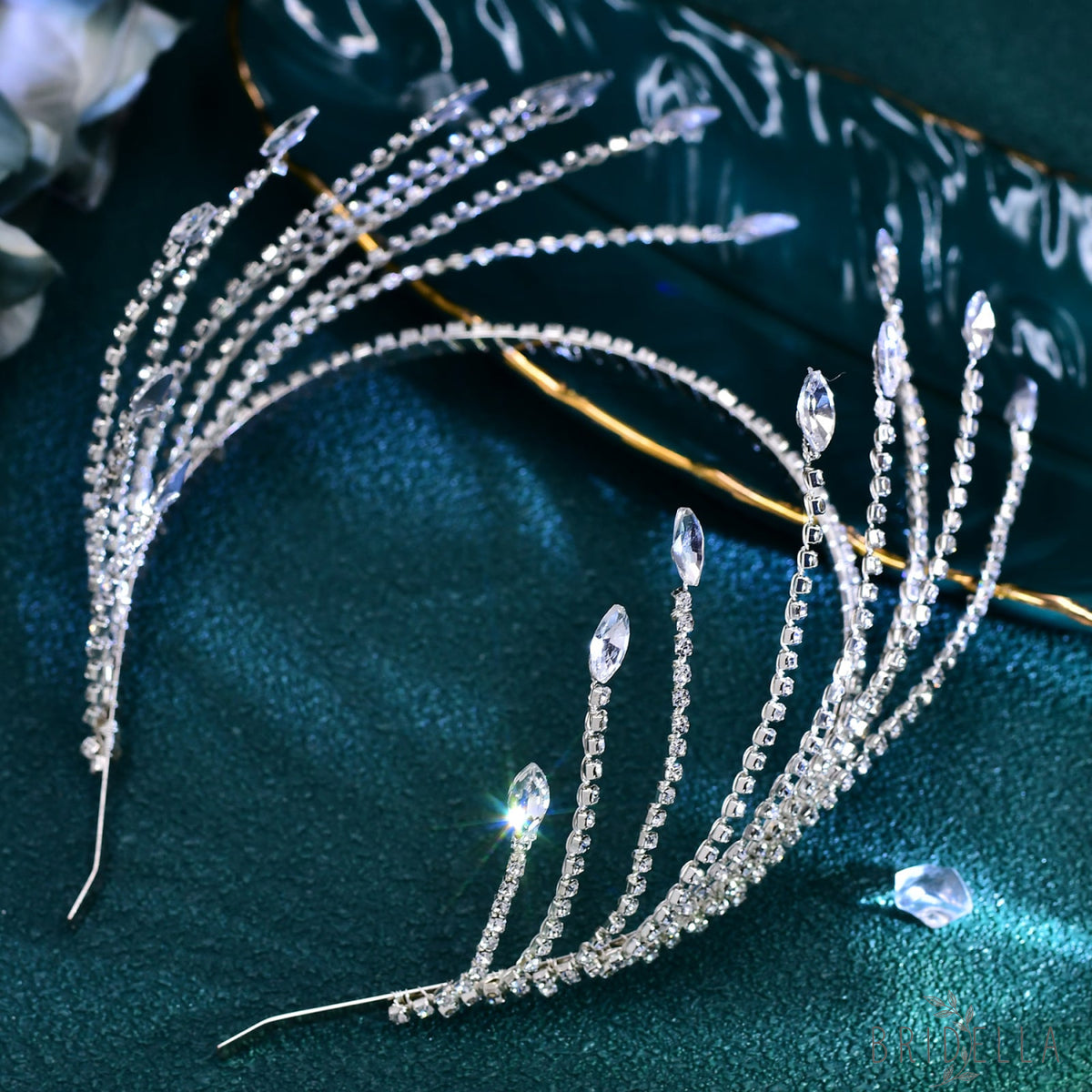 BHP640-S silver rhinestone crown