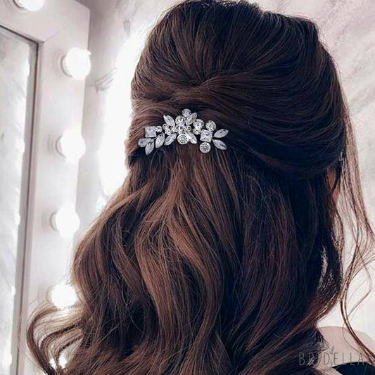 BHP88-S silver rhinestone hair comb