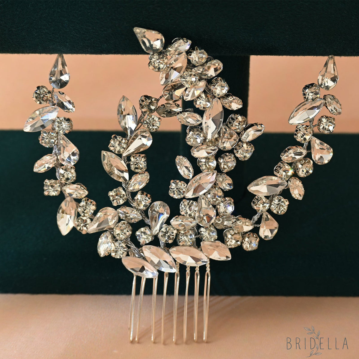 Silver Rhinestone Bridal Hair Comb Headpiece - Bridella BHP489-S - Silvery - HEADWEAR