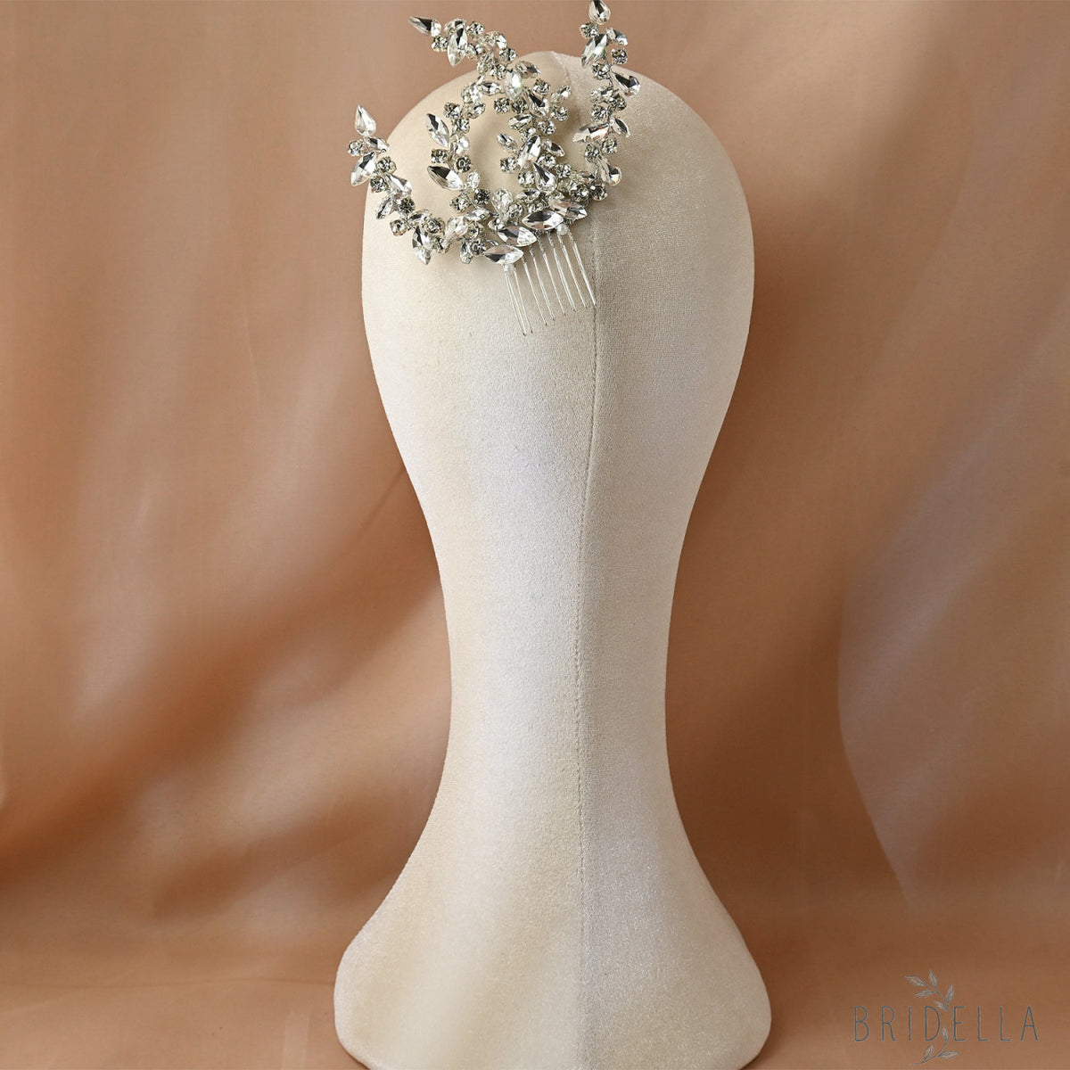 Silver Rhinestone Bridal Hair Comb Headpiece - Bridella BHP489-S - Silvery - HEADWEAR