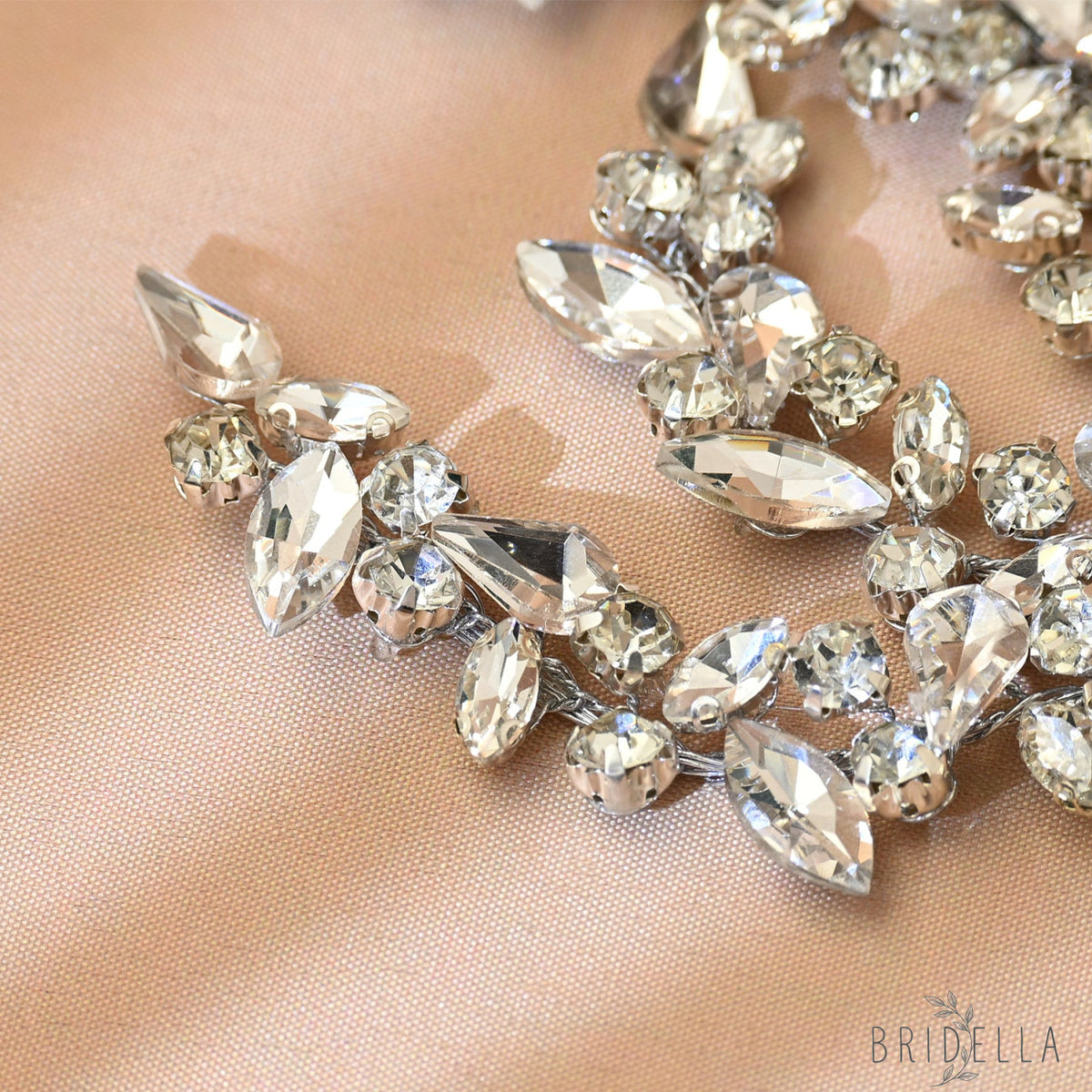 Silver Rhinestone Bridal Hair Comb Headpiece - Bridella BHP489-S - Silvery - HEADWEAR