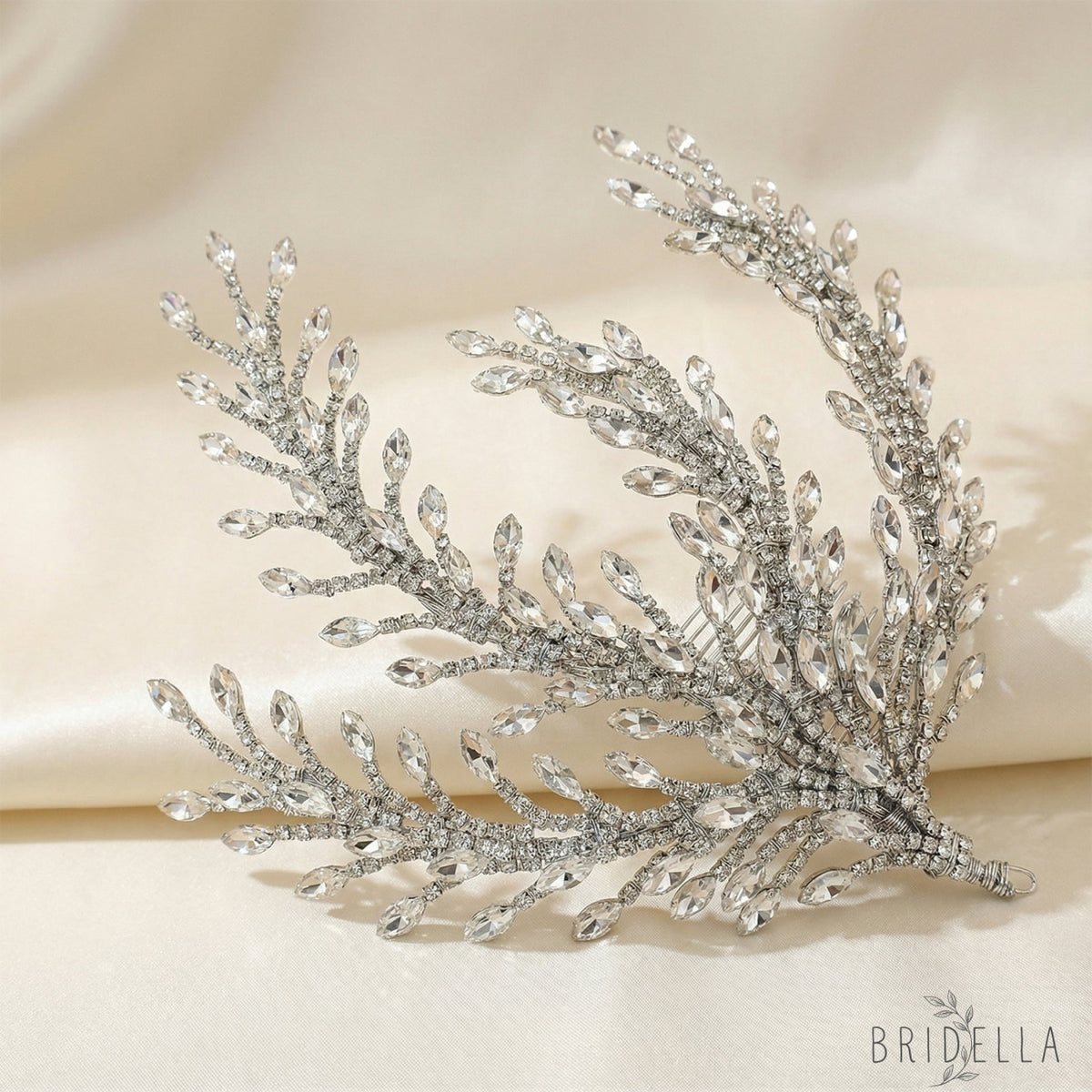 Silver Rhinestone Bridal Hair Comb Wedding - Bridella BHP498-S - Silvery - HEADWEAR