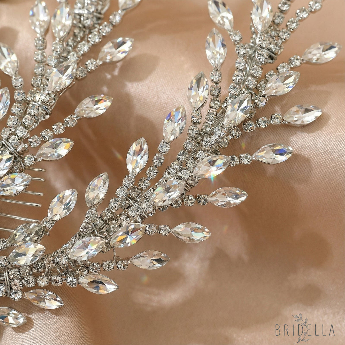Silver Rhinestone Bridal Hair Comb Wedding - Bridella BHP498-S - Silvery - HEADWEAR