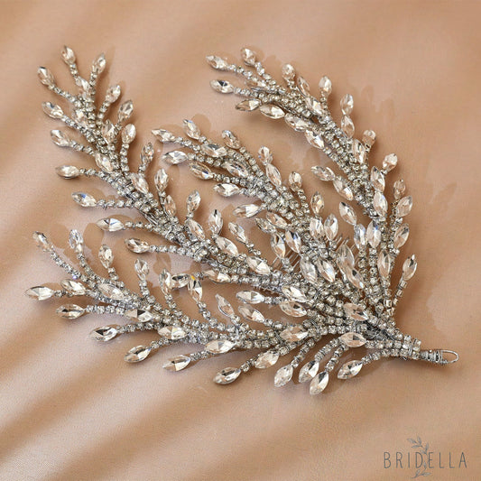 Silver Rhinestone Bridal Hair Comb Wedding - Bridella BHP498-S - Silvery - HEADWEAR