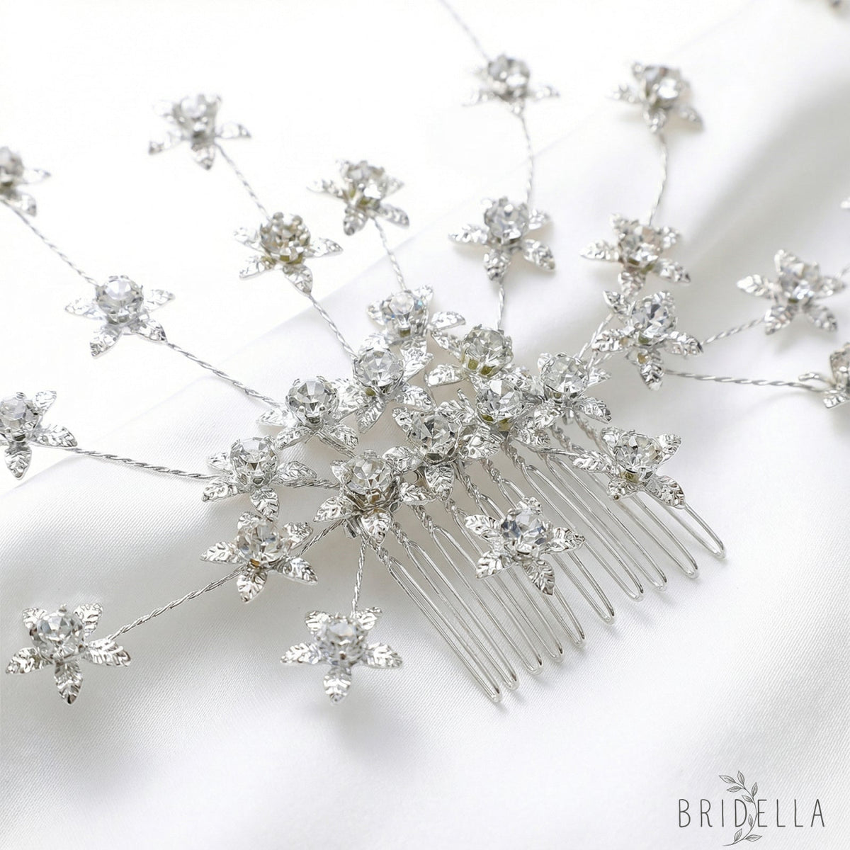 Silver Rhinestone Bridal Hair Comb Wedding - Bridella BHP502-S - Silvery - HEADWEAR