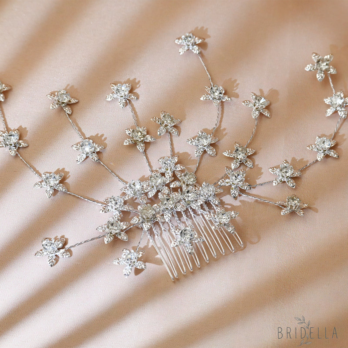 Silver Rhinestone Bridal Hair Comb Wedding - Bridella BHP502-S - Silvery - HEADWEAR