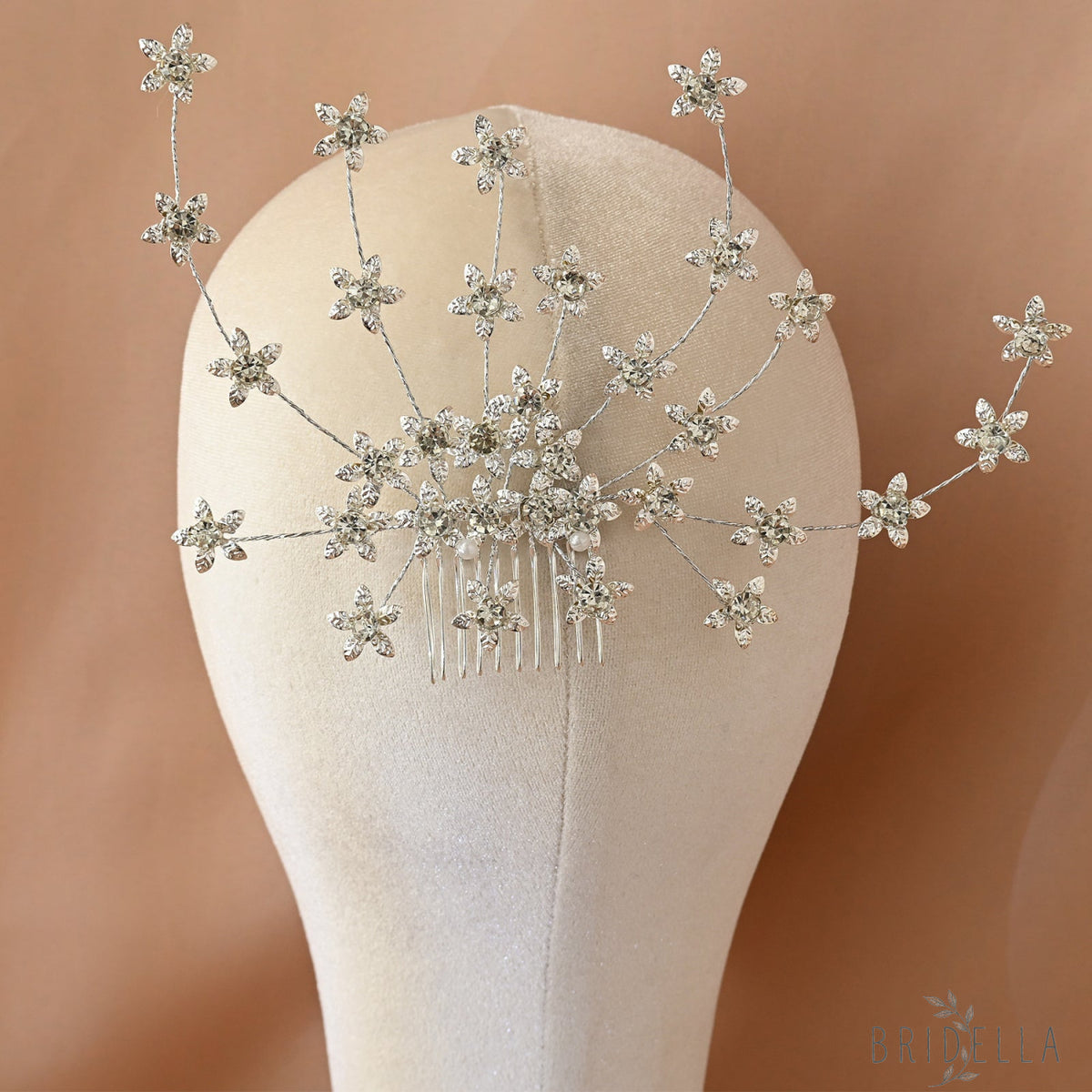 Silver Rhinestone Bridal Hair Comb Wedding - Bridella BHP502-S - Silvery - HEADWEAR