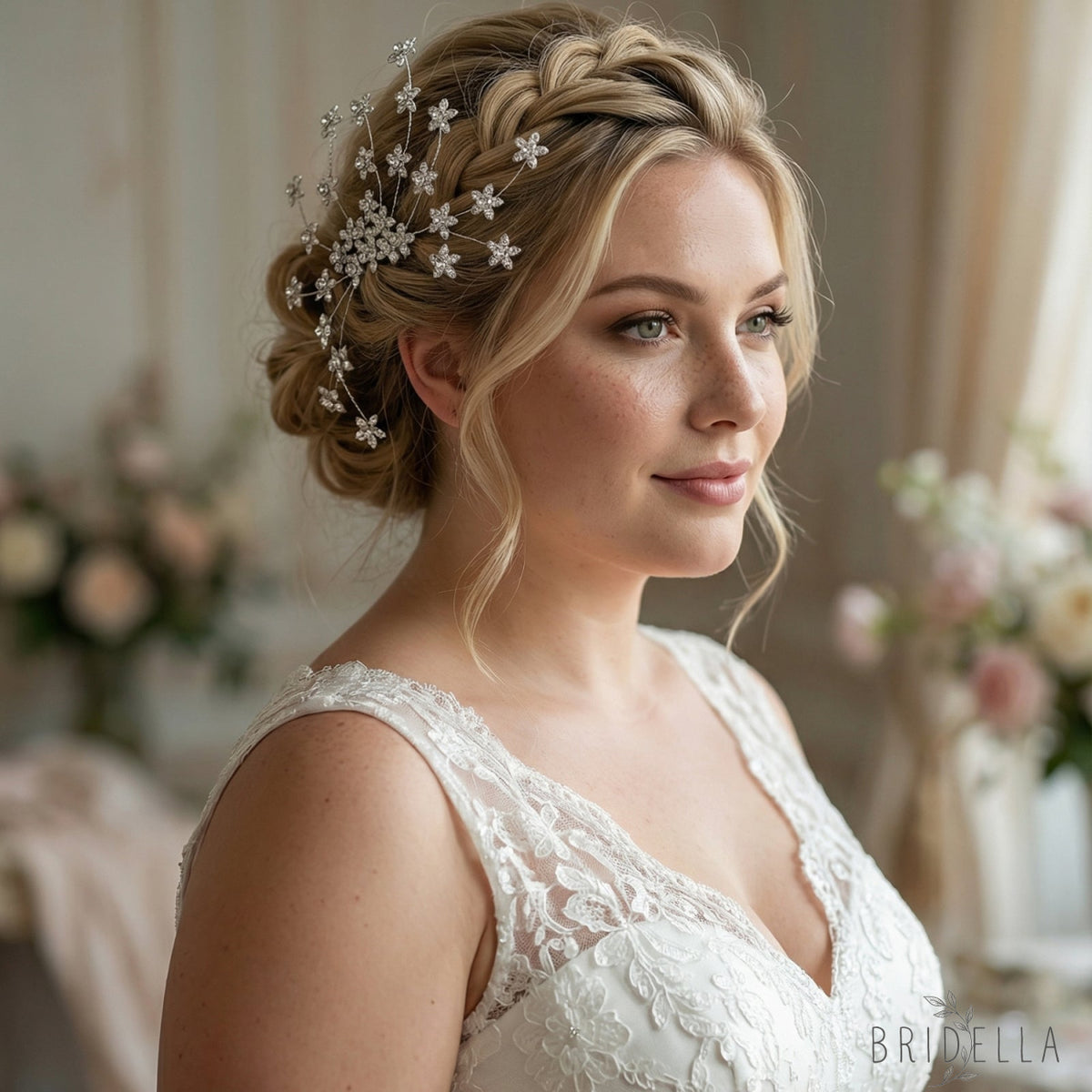 Silver Rhinestone Bridal Hair Comb Wedding - Bridella BHP502-S - Silvery - HEADWEAR