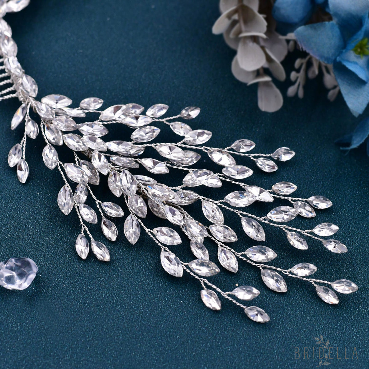 BHP276-S silver rhinestone hair comb
