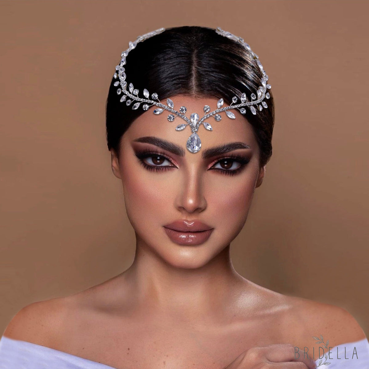 BHP465-S silver rhinestone hair comb