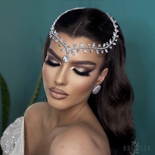 BHP465-S silver rhinestone hair comb