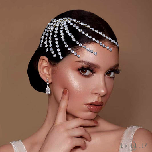 BHP563-S silver rhinestone hair comb