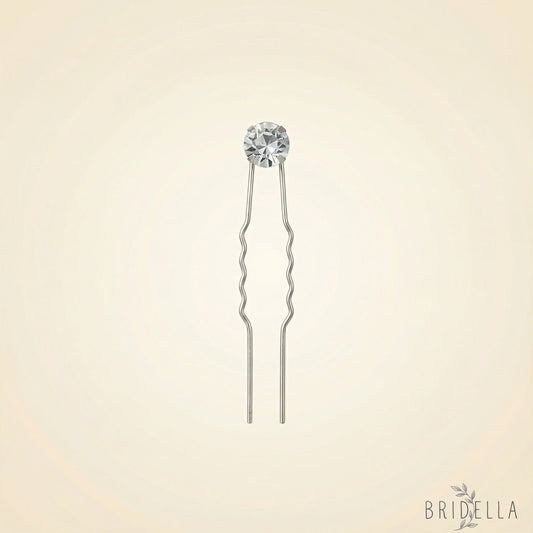 Silver Rhinestone Bridal Hair Pins Set - Bridella BHP535-S - Silvery - HEADWEAR