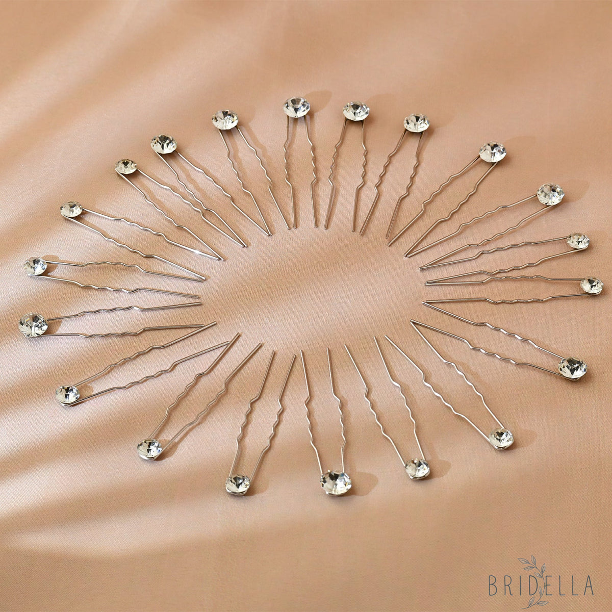 Silver Rhinestone Bridal Hair Pins Set - Bridella BHP535-S - Silvery - HEADWEAR