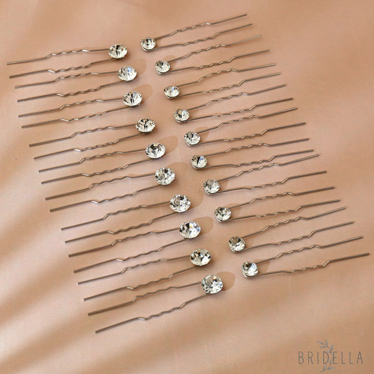 Silver Rhinestone Bridal Hair Pins Set - Bridella BHP535-S - Silvery - HEADWEAR