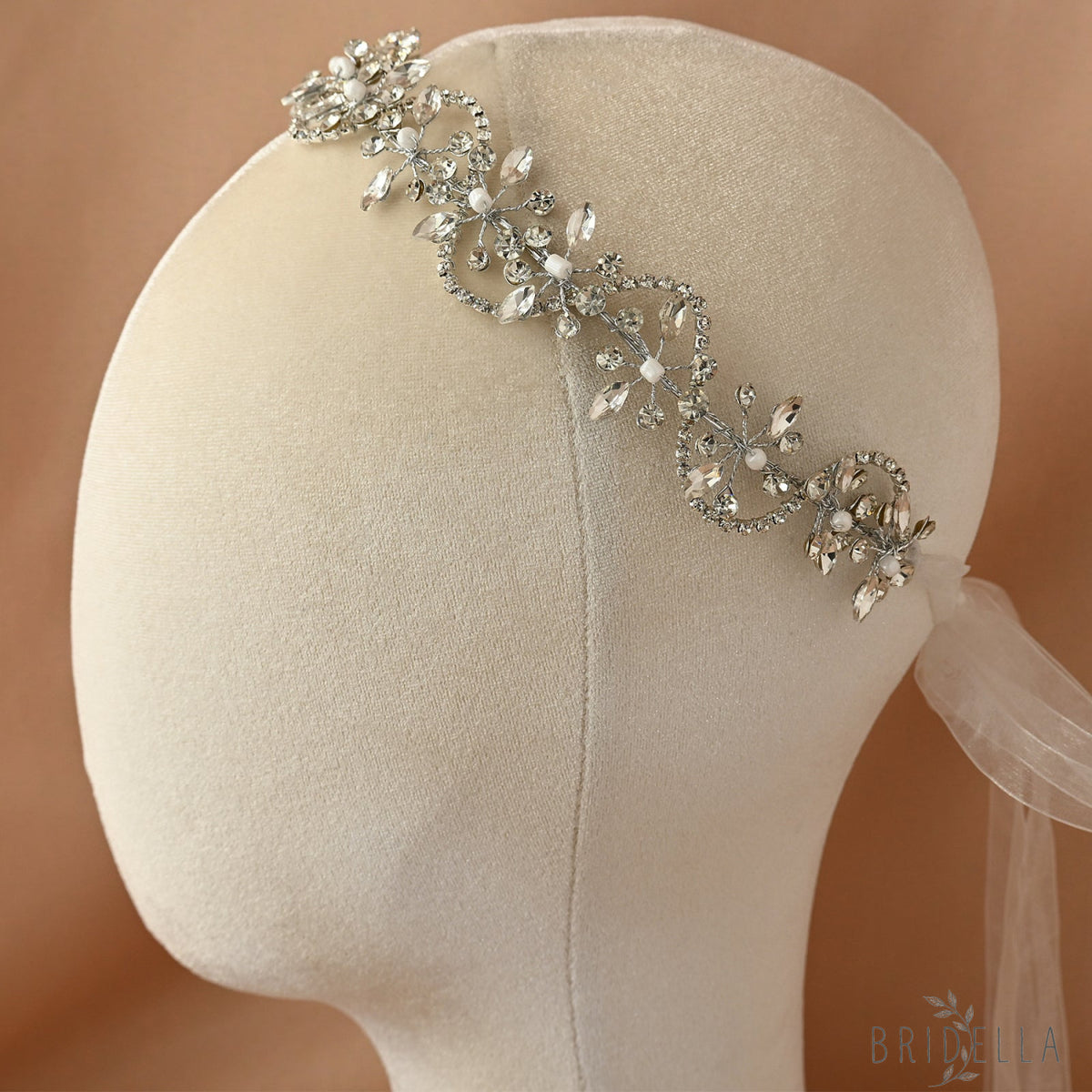 Silver Rhinestone Bridal Headband Bridella BHP266-S - Silvery - HEADWEAR