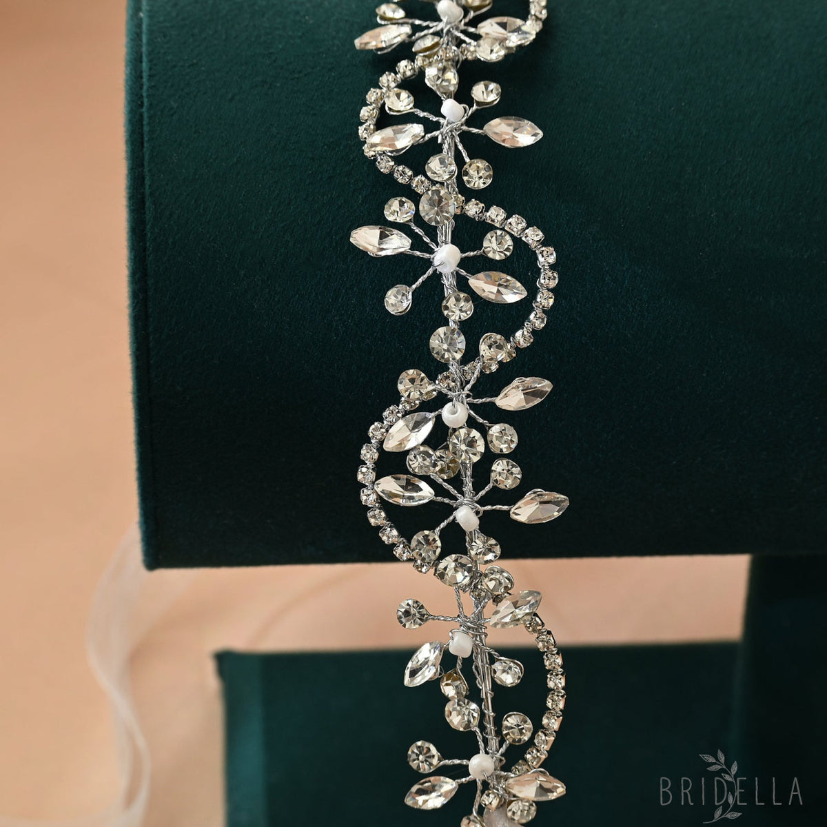 Silver Rhinestone Bridal Headband Bridella BHP266-S - Silvery - HEADWEAR