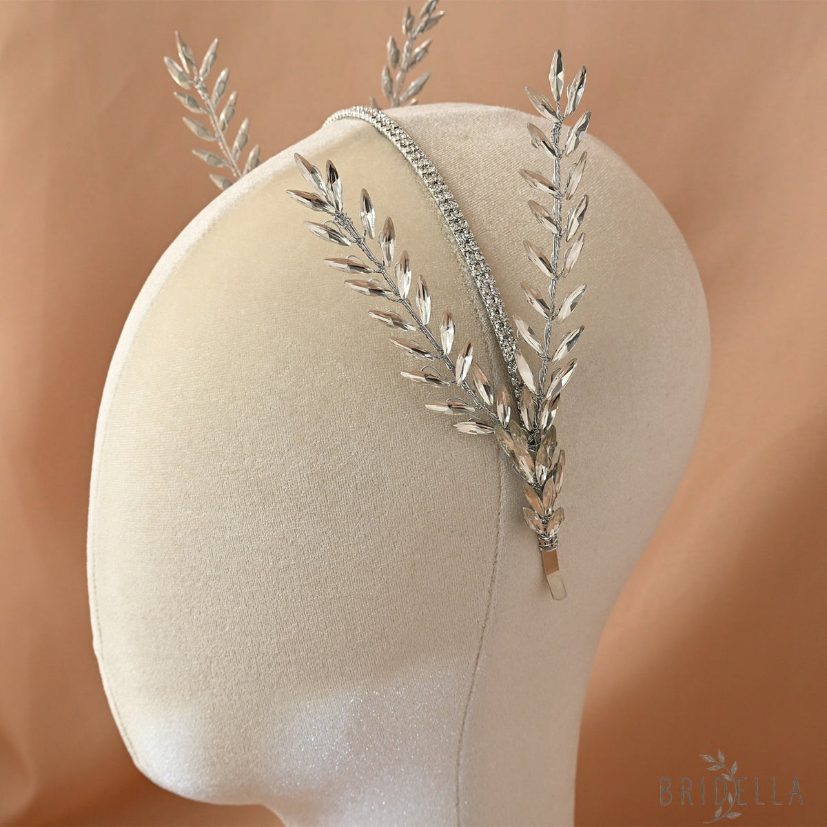 Silver Rhinestone Bridal Headband Bridella BHP528-S - Silvery - HEADWEAR