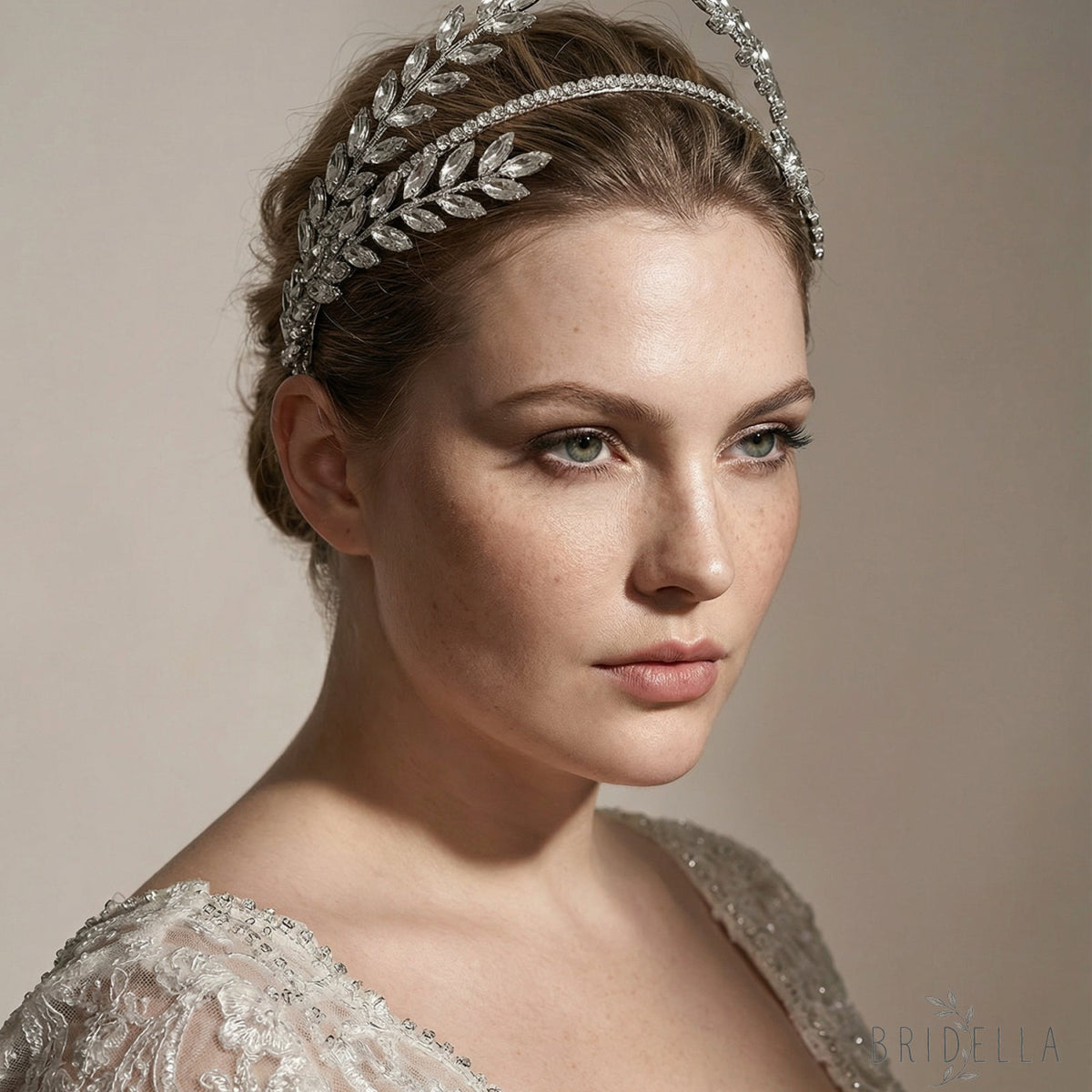 Silver Rhinestone Bridal Headband Bridella BHP528-S - Silvery - HEADWEAR
