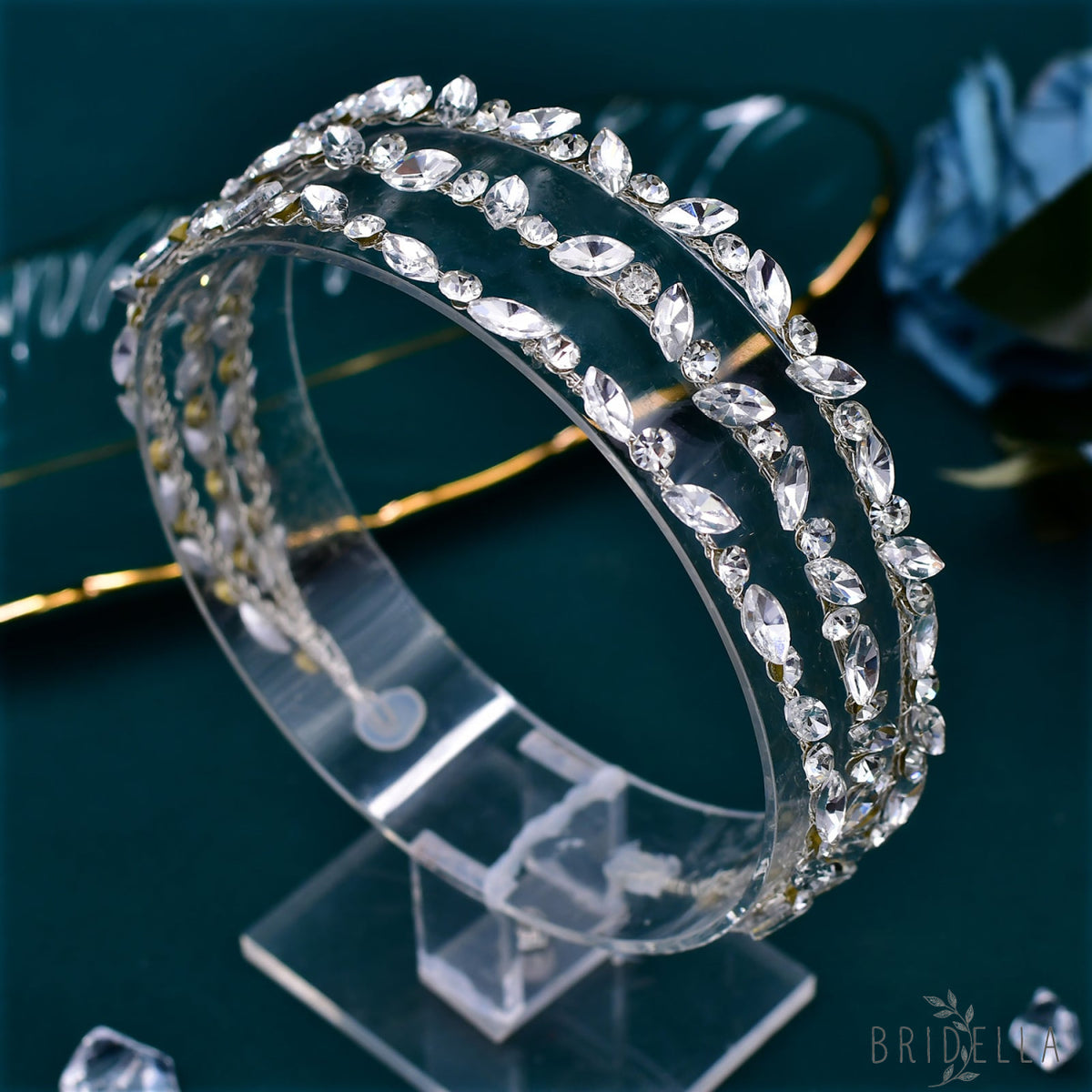 BHP579-S silver rhinestone headband
