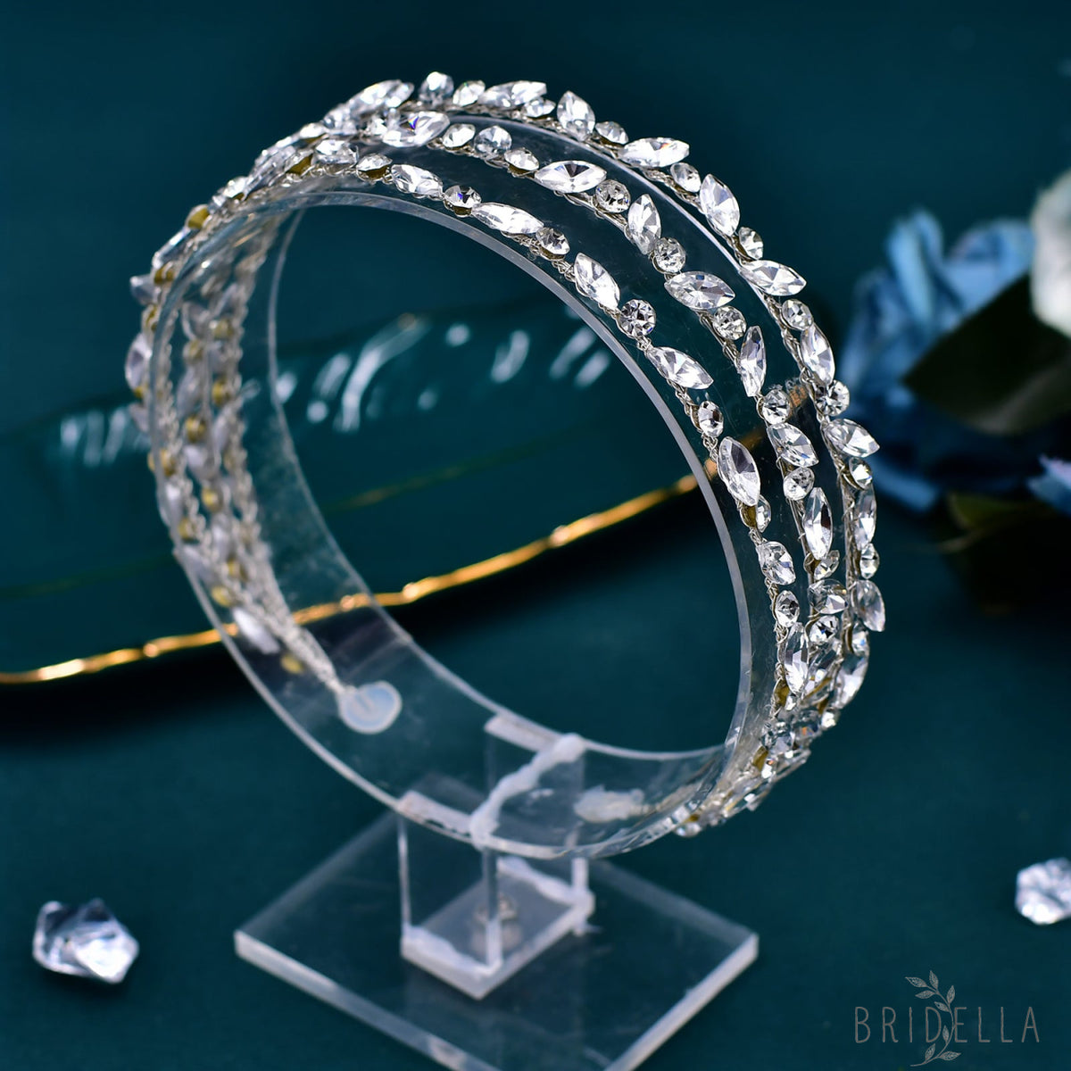 BHP579-S silver rhinestone headband