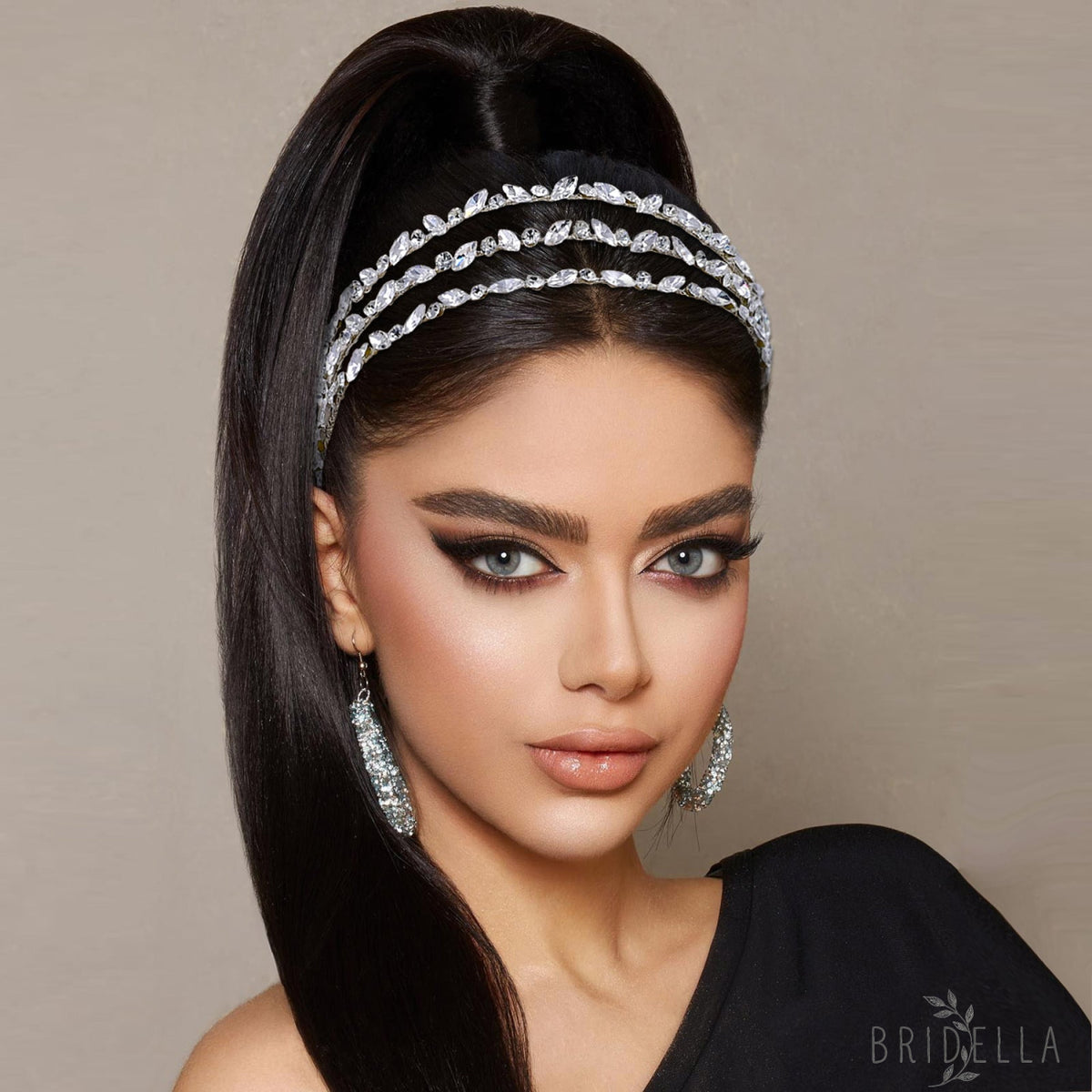 BHP579-S silver rhinestone headband
