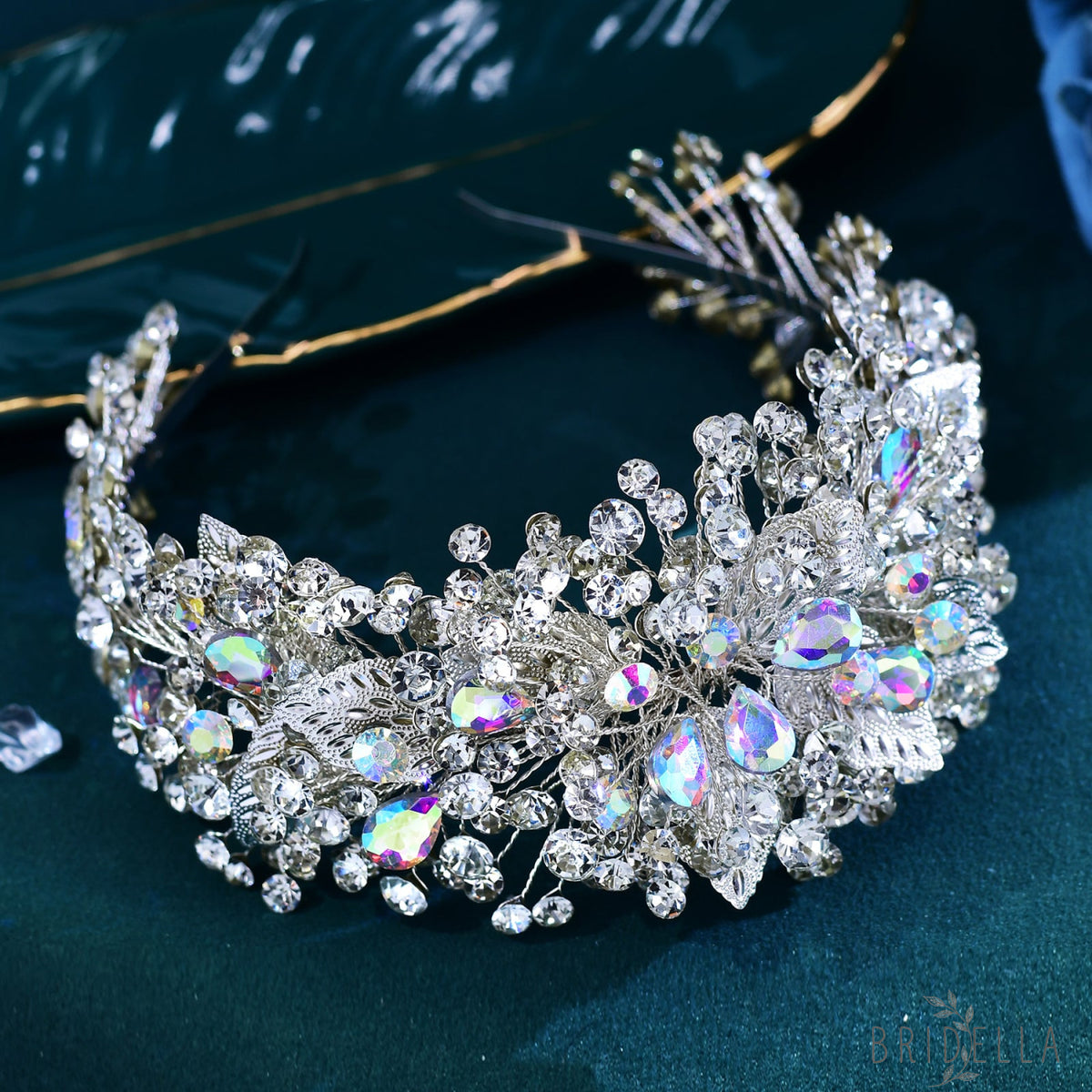 BHP633-S silver rhinestone headband