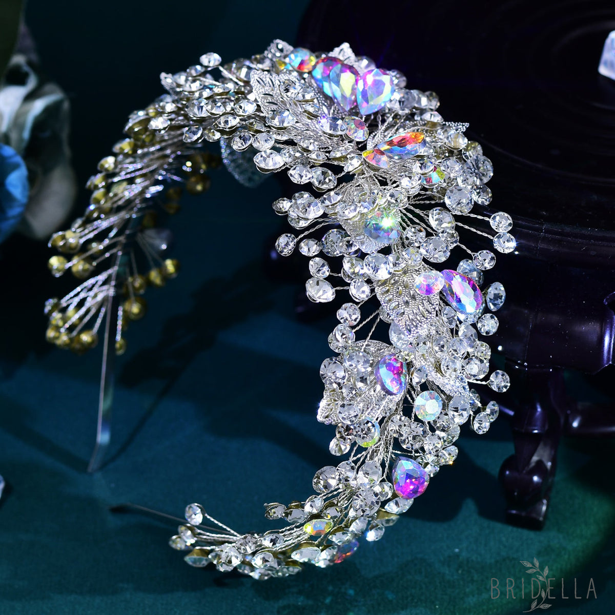 BHP633-S silver rhinestone headband