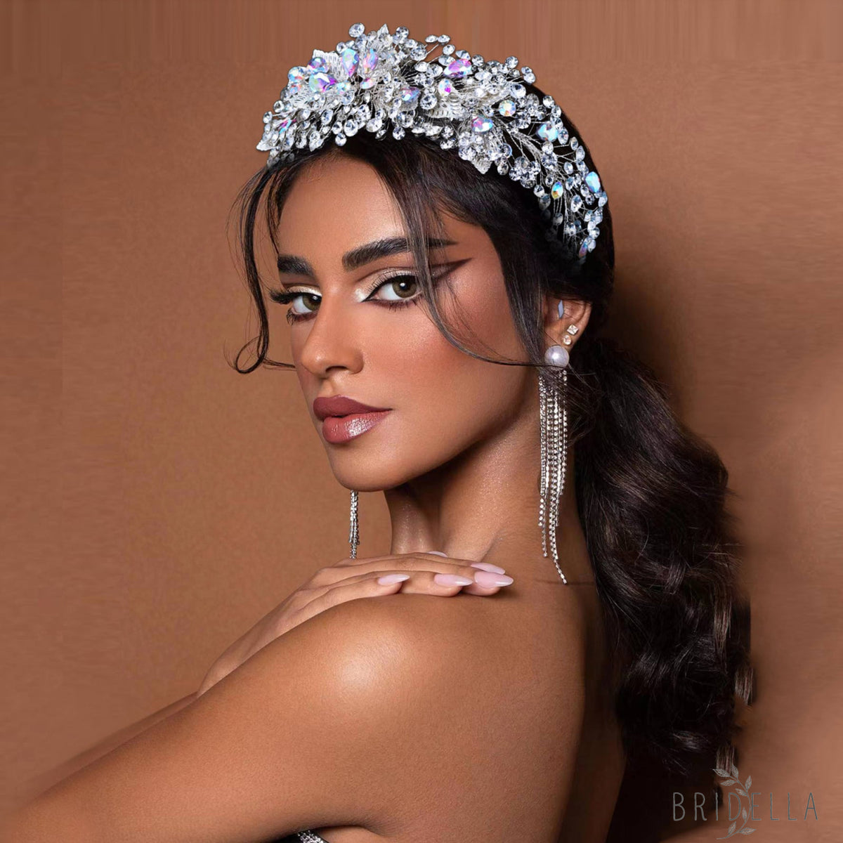 BHP633-S silver rhinestone headband